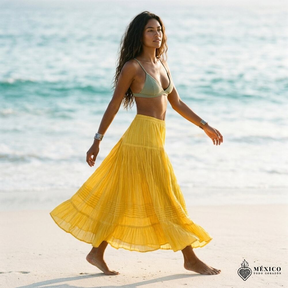 Mexican Gauze skirt good for beach wear yoga one size  24 x 36